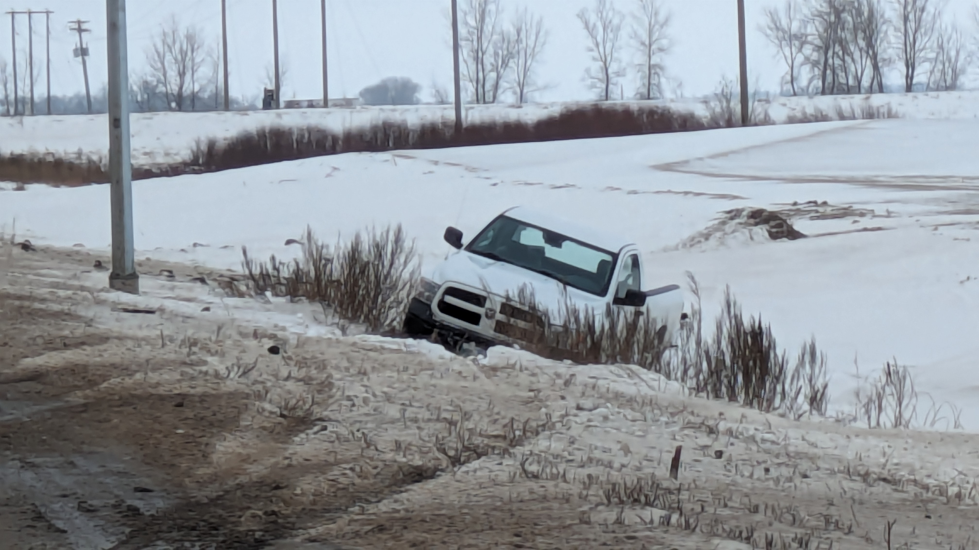 Accident involving semi and pickup just east of Portage Diversion on Hwy 1